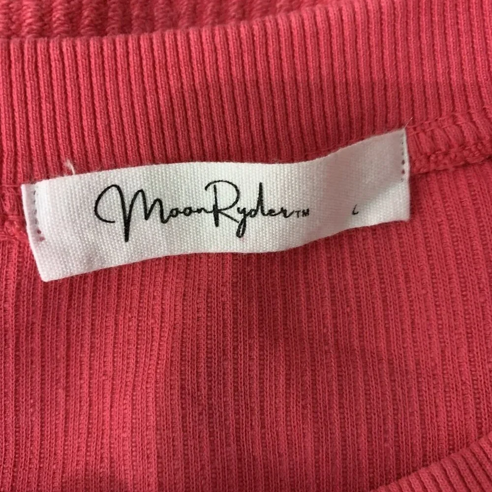 Moon Ryder Sweater Large Pink Graphic Pullover Sweatshirt Y2K Streetwear‎